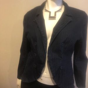 Ashley Stewart Denim Pinstripe Jacket Size 14